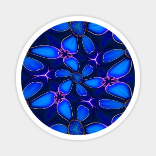 Deep Blue Flower Pattern Magnet